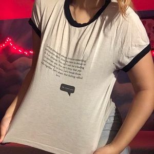 White crop top w/ text messages